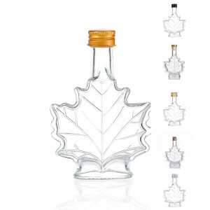 China Maple Syrup Leaf Shaped Empty Glass Bottles 50 ml 100 ml 250 ml Manufacturer and Company | QLT