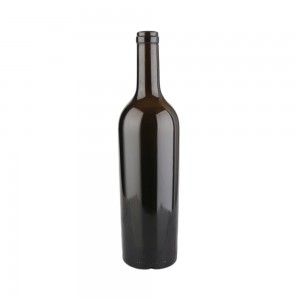 750 ml amber color red wine glass bottle with cork