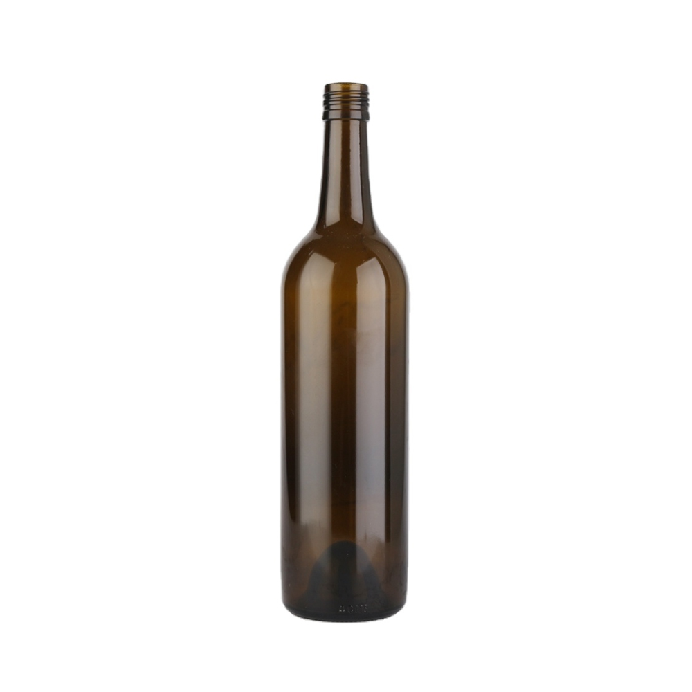 China Wholesale Glass Of Liquor Manufacturers Suppliers- 750 ml amber color red wine bottle with screw  – QLT