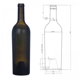 China 1200g Bordeaux Tapered Cork Wine Glass Bottle Manufacturer and Company | QLT
