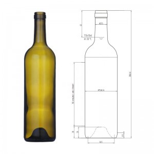 750ml  Glass Wine Bottle W-38