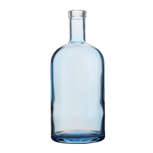 China Custom 1000 ml color glass liquor bottle with cork lid Manufacturer and Company | QLT