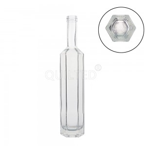 China 375 ml Hexagonal shape liquor glass brandy bottle Manufacturer and Company | QLT