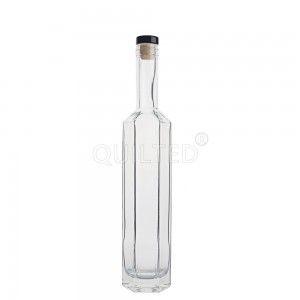 375 ml Hexagonal shape liquor glass brandy bottle