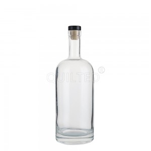 China Clear 700 ml round liquor glass vodka bottle with lid Manufacturer and Company | QLT