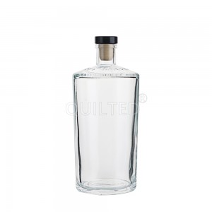 Round shape 500 ml clear liquor glass vodka bottle