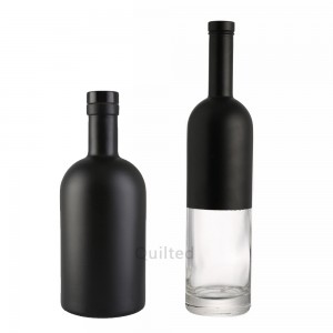 China Custom 500 ml clear frosted liquor brandy bottle Manufacturer and Company | QLT