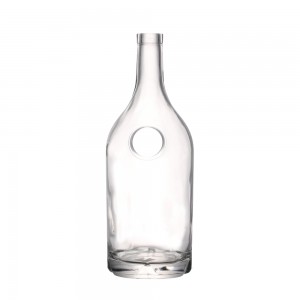 750 ml clear liquor glass bottle with stopper