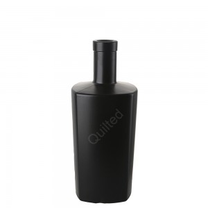 China Factory 750 ml liquor matte black glass wine bottle with cork Manufacturer and Company | QLT