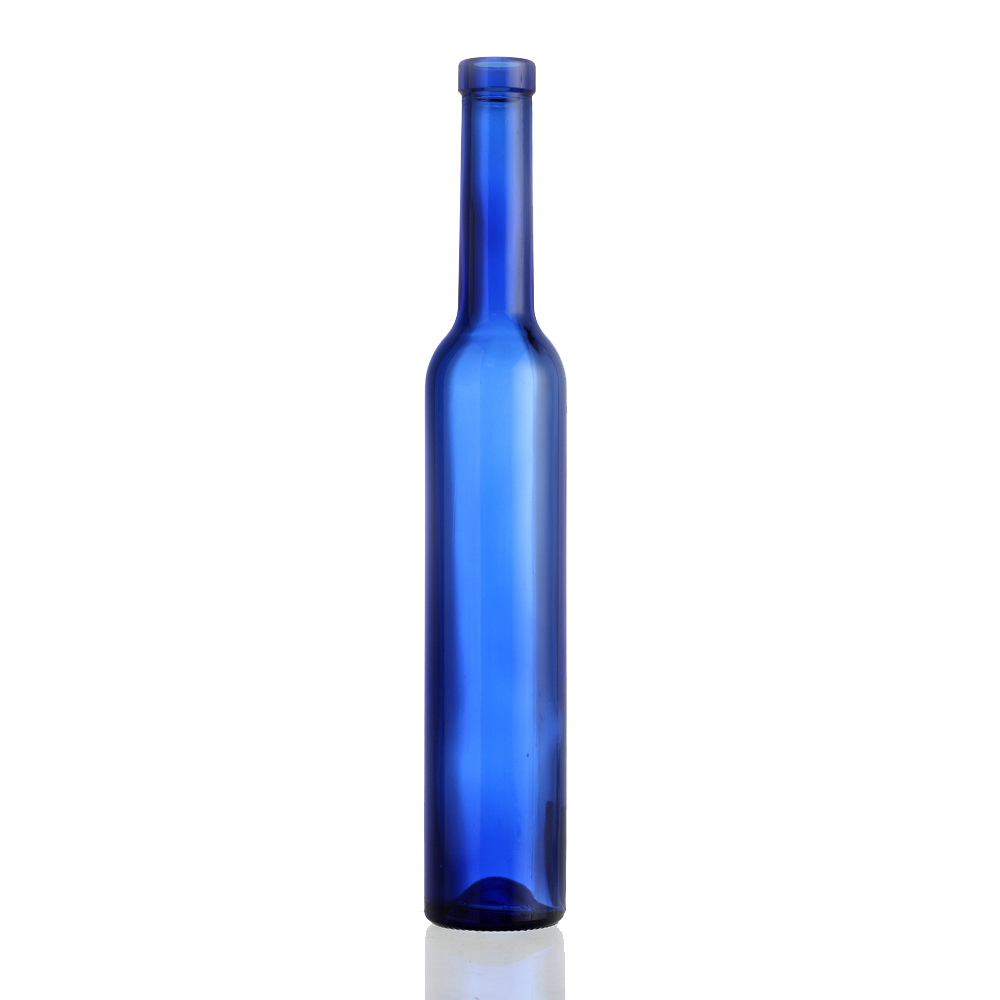 China Wholesale Blue Glass Liquor Bottle Quotes Pricelist- 375 ml different color ice wine glass bottle with cork  – QLT