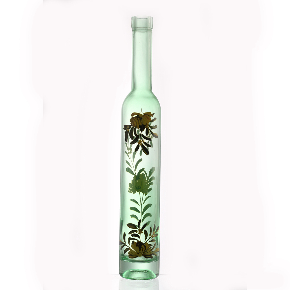 High-Quality Cheap Old Glass Liquor Bottles Manufacturers Suppliers- 375 ml ice wine liquor paper transfer glass bottle with cork – QLT