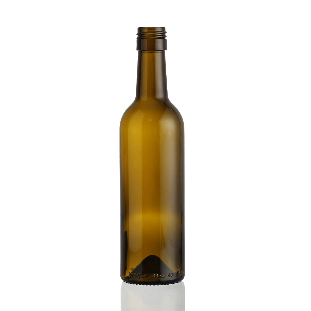 China Wholesale Fancy Liquor Bottles Manufacturers Suppliers-  Fancy 375 ml amber wine glass bottle with screw  – QLT