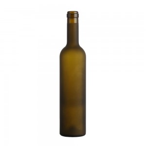 China 500 ml frosted amber glass wine bottle with cork Manufacturer and Company | QLT
