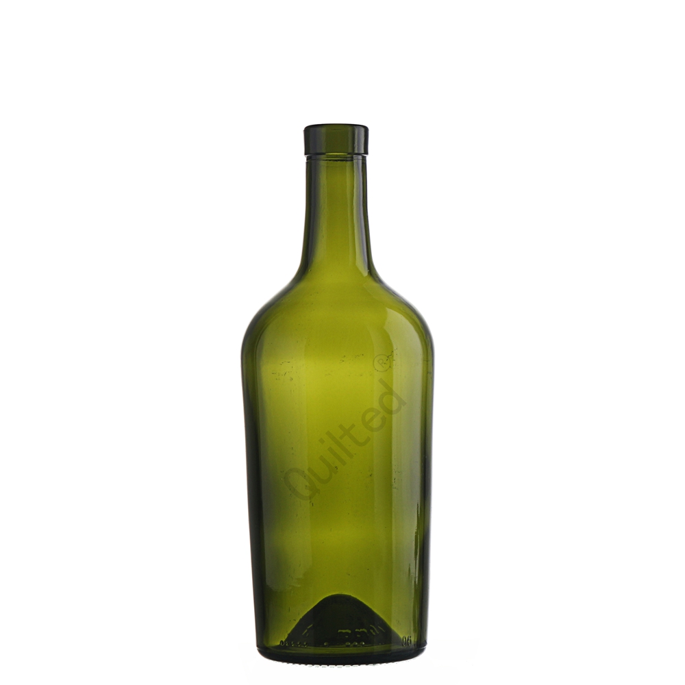 High-Quality Cheap Liquor Shot Bottles Factories Pricelist- 750 ml green color liquor spirit glass bottle with cork  – QLT