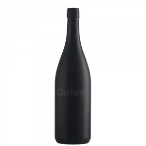 750 ml matte black liquor vodka glass bottle with cover