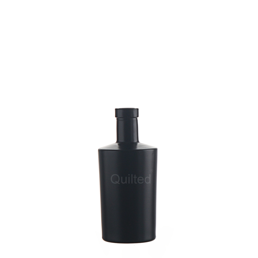 China Wholesale Bulk Wine Bottles Factories Pricelist- 250 ml matte black and clear liquor glass bottle with cork  – QLT