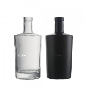 750 ml square shape liquor glass vodka bottle