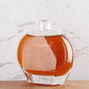 500ml flat round liquor glass whisky bottle