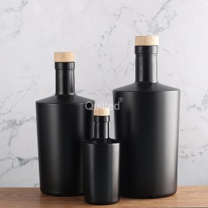 China PASSION 100ml 375ml 500ml 750ml Custom Black Matte Liquor Glass Bottles Manufacturer and Company | QLT