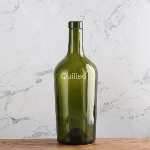 China 750 ml round shape green liquor glass bottle Manufacturer and Company | QLT