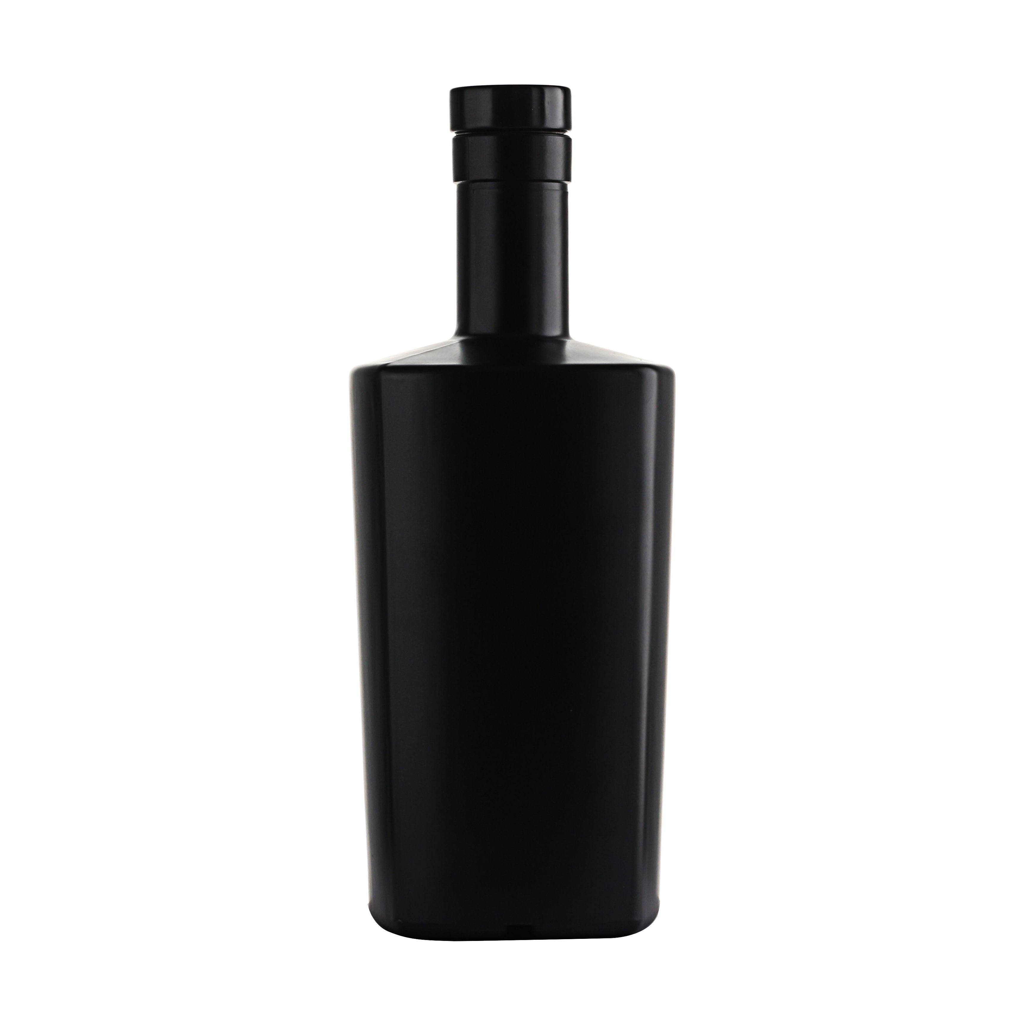 High-Quality Cheap Tequila Round Bottle Quotes Pricelist- 750 ml matte black liquor wine glass bottle  – QLT
