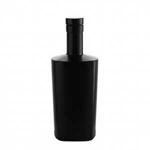 Factory 750 ml liquor matte black glass wine bottle with cork