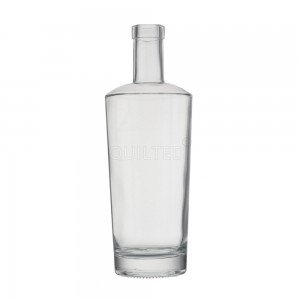 Design 750 ml clear liquor glass vodka bottle