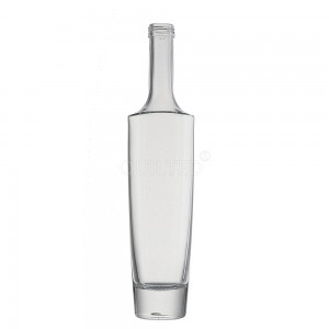 China 375 ml falt liquor glass gin bottle with screw
