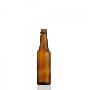 300 ml amber color beer glass bottle with crown