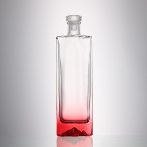 500 ml flat square shape liquor glass bottle with cover