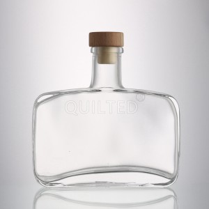 500ml flat shape clear liquor glass whisky bottle
