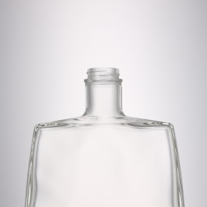China unique clear glass 700 ml flat shape liquor bottle Manufacturer and Company | QLT