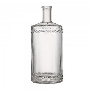 Custom clear glass 1000 ml logo liquor bottle