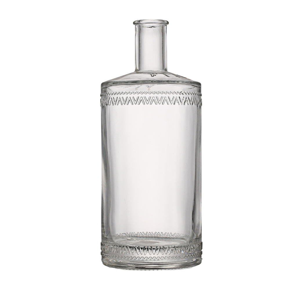 China Wholesale Bottles For Gin Quotes Pricelist- Custom clear glass 1000 ml logo liquor bottle – QLT