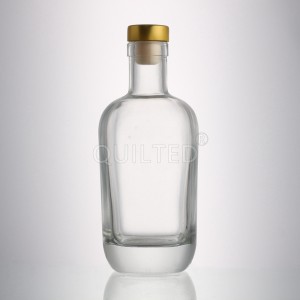 China China Deisgn round 500 ml liquor glass gin bottle with cork Manufacturer and Company | QLT