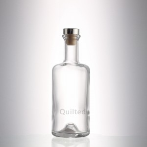 Design 375 ml clear liquor glass gin bottle with cork