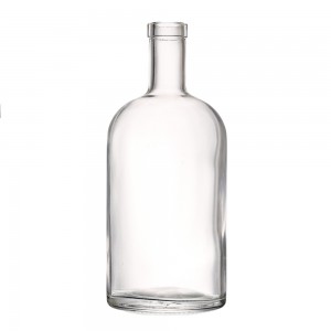 Empty 1000 ml round shape liquor gin bottle  – QLT
