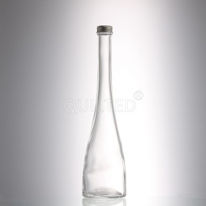 Design 375 ml long neck liquor amber glass bottle