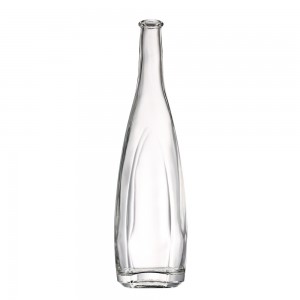 1000 ml flat round long neck liquor glass whisky bottle  – QLT