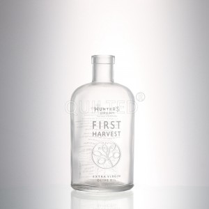 Customized 500 ml round liquor glass vodka bottle
