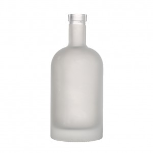 1000 ml frosted glass liquor bottle with cork