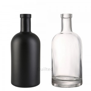 China 750 ml clear and black glass liquor bottle Manufacturer and Company | QLT