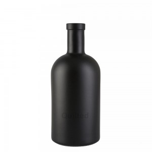 China 750 ml liquor black gin glass bottle with cover Manufacturer and Company | QLT