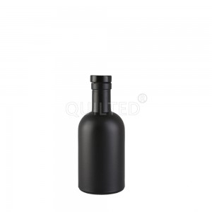 China Wholesale Glass Bottle Design Factories Pricelist-
 200 ml black round liquor glass vodka bottle  – QLT