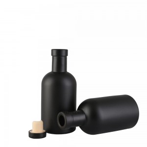 China Custom 100 ml matte black liquor glass bottle Manufacturer and Company | QLT