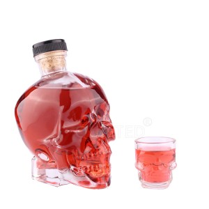 Custom skull shape liquor vodka glass bottle  – QLT