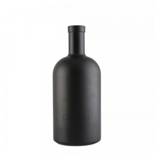 500 ml matte black liquor glass bottle