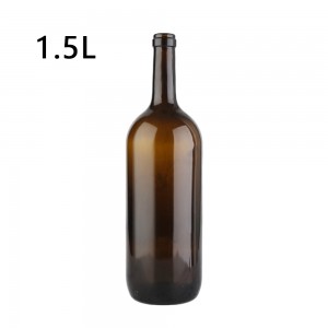 Bulk 1500 ml amber wine glass bottle with cork