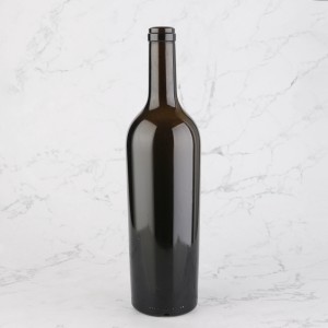 750 ml dark amber red wine liquor bottle with cork