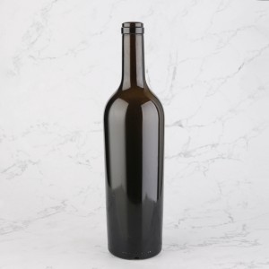 750 ml dark amber red wine liquor bottle with cork